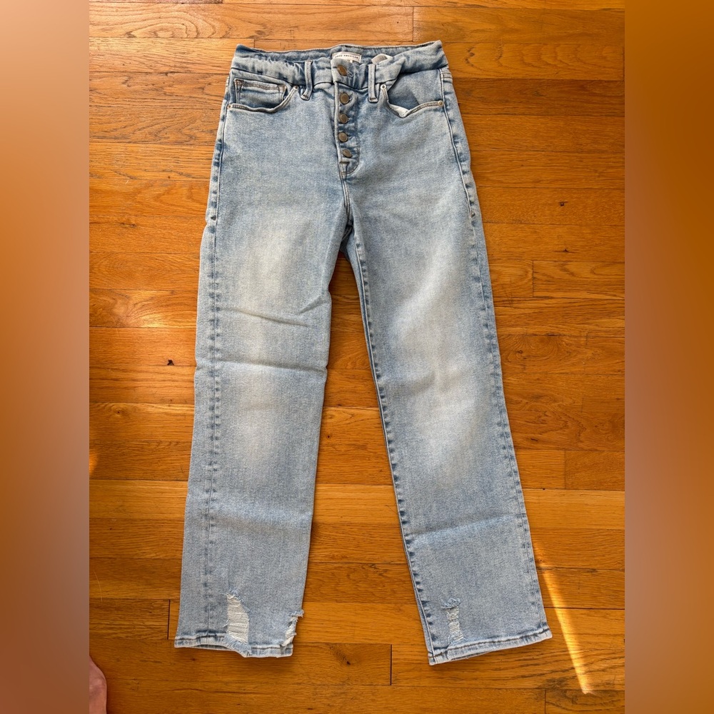 Good American Good Legs Skinny Raw Hem Jeans